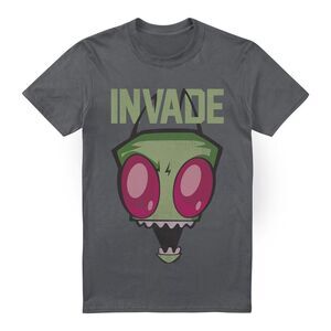 Invader Zim Mens Invade T-Shirt / Charcoal